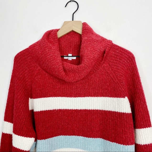 Abound Color Block Striped Mockneck Cozy Sweater XXL - Picture 2 of 7